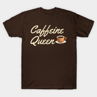 Lispe Caffeine Queen Coffee Tea T-Shirt